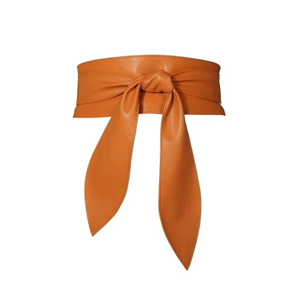 AUQ Belt,Elegant Bow Design Belts for Women,Wide Waistband for Shaping Western Outfit for Women,Brown,47in