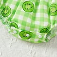 thumbnail image 5 of Baby Girl Rompers Summer Toddler Girls Kiwi Print Flutter Sleeve Jumpsuit Lightweight Breathable Romper with Snap Buttons Toddler Romper Green 6 Months-12 Months, 5 of 6