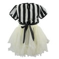 thumbnail image 2 of Styles I Love Kid Girls Black White Stripes Short Sleeve Blouse and Tutu Skirt 2pcs Outfit Summer Party Dresses Set (140/7-8 Years), 2 of 8