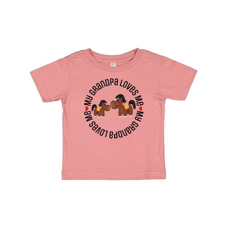 

Inktastic Grandpa Loves Me Grandchild Horse Gift Baby Boy or Baby Girl T-Shirt