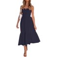 thumbnail image 1 of SURJDE Women's Summer Bohemian Floral Printed Strapless Beach Party Long Maxi Dress, 1 of 7