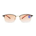 thumbnail image 3 of 3 Pairs of Gradient Brown BIFOCAL Reading Glasses 3.5 Half Frame Sunglasses Men Women Anti-Blue Light Presbyopia Glasses Outdoor Fishing Flexible Readers +3.50, 3 of 5