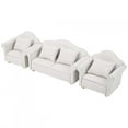 thumbnail image 2 of Juego de cojines para sofá a cuadros de minicasa de muñecas - 3 piezas, escala 1:12, muebles de juguete blancos, 2 of 9