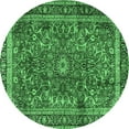 thumbnail image 1 of Ahgly Company Indoor Round Persian Emerald Green Traditional Area Rugs, 3' Round, 1 of 4