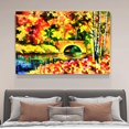 thumbnail image 4 of Cuadro de puente, hojas de otoño, agua, árboles, río, póster, pintura decorativa, lienzo, arte de pared, carteles para sala de estar, pintura para dormitorio, estilo marco, 20 x 30 cm, 4 of 8