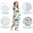 thumbnail image 7 of Dinosaur Pattern with Names Hooded Bath Towel，60"x35" for Ages 3 To 12 Kids, Quick Dry Lightweight Soft Microfiber Hood Beach Towel Cover Up for Kids, 7 of 7