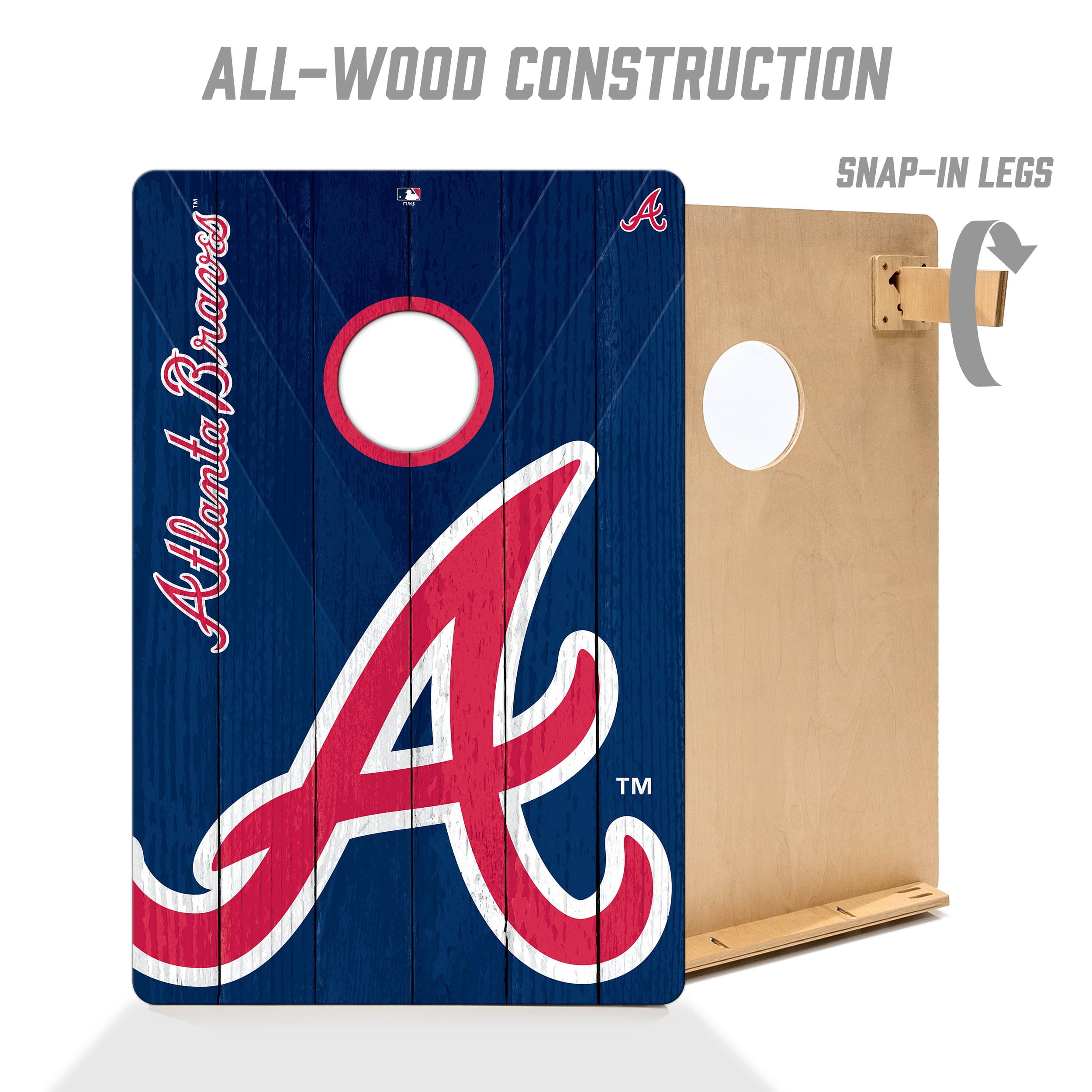 YouTheFan MLB Atlanta Braves 2' x 3' Cornhole Game No Bags