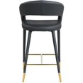 thumbnail image 2 of Meridian Furniture Destiny Black Vegan Leather Stool, 2 of 7