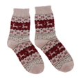 thumbnail image 1 of Calcetines tobilleros de mezcla de lana con diseño de alce para invierno, para exteriores, Navidad, color caqui, 1 of 9
