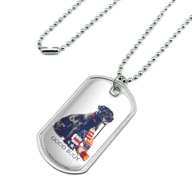 Large Military Dog Tag Pendant Necklace 925 Silver Bead Ball Chain