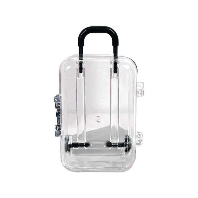 jinwen Vanity Jewelry Case Treasure Case Suitcase Shape Earrings Pendant Storage Holder Black