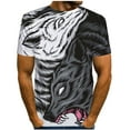 thumbnail image 2 of AURIGATE Men Short Sleeve O-Neck Printed Color Fashion Casual T-Shirt Tops Blouse, 2 of 4