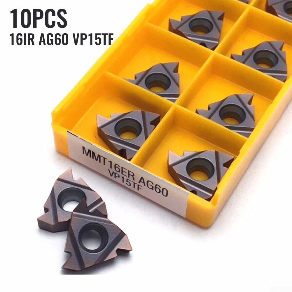 10pcs 16IR AG60 Inserts Lathe CNC Carbide Thread Cutting Turning Tool Replace