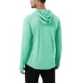 thumbnail image 2 of Men's Quick Dry Hooded Tops Lightweight Thin Long Sleeve Running Hiking Fishing Rash Guard Hoodies Outdoor T-Shirt Lightgreen M, 2 of 8