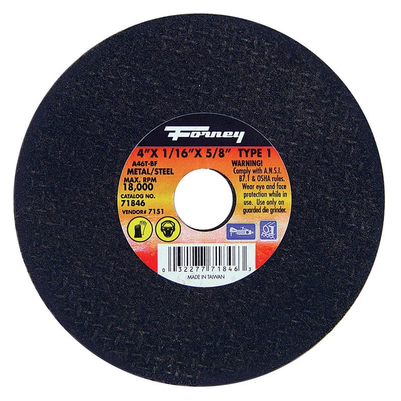 Forney Industries 71846 Cut Off Wheel Metal Type 1 4 X 1 16 X 5 8 forney-industries-71846-cut-off-wheel-metal-type-1-4-x-1-16-x-5-8