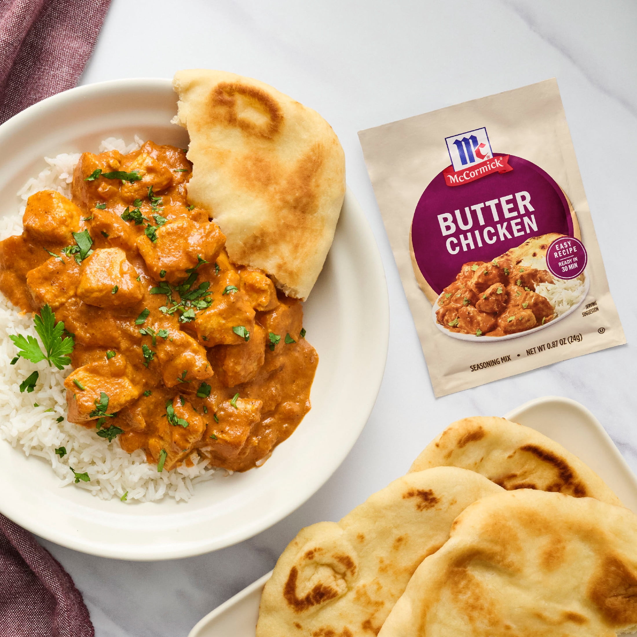 (2 pack) McCormick Butter Chicken Seasoning Mix, 0.87 oz Packet