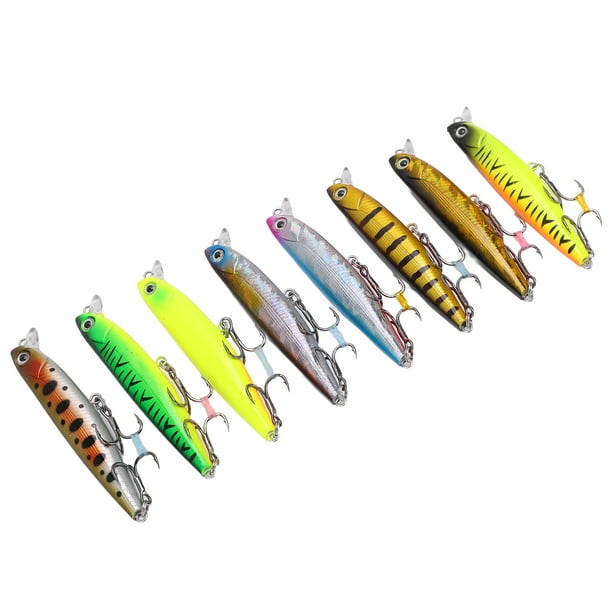 VIB Fishing Lures, Super Long Cast Minnow Fishing Lures Fishing Lures 8pcs  With Stainless Steel Hooks For Perch For Bass For Trout 