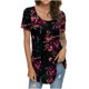 thumbnail image 1 of Moda mujer verano manga corta gradiente estampado pliegue Casual blusa Tops Fridja bn7040, 1 of 9