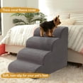 thumbnail image 2 of Curved Dog Stairs Ramp for High Beds 19.7" H 4-Step Dog Steps for Small Dogs and Cats Removable and Washable Pet Stairs for High Bed Climbing Non-Slip Balanced Pet Step Indoor Deep Grey, 2 of 6