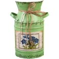 thumbnail image 1 of Rustic Iron Vase with Bow Knot String, Bucket Decorative Flower Vase for Farmhouse Kitchen Wedding Dinner (No Flowers), 1 of 7