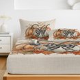 thumbnail image 6 of Twin XL Size Fitted Sheet Set - Orange Grey Pumpkins Fall 2 Piece Bedding Sets 16" Deep Pocket Fitted Sheet with 1 Pillowcases, Thanksgiving Rustic Brushed Microfiber Hotel Luxury Bed Sheets, 6 of 9