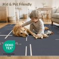 thumbnail image 4 of ODIKA 5'x7' Grey Abstract Geometric Lines Dots Modern Washable Area Rug Contemporary Minimalist Design with Rectangular for Dining Room, Under Table, Home Office, Non-Slip Chair-Friendly, 4 of 7