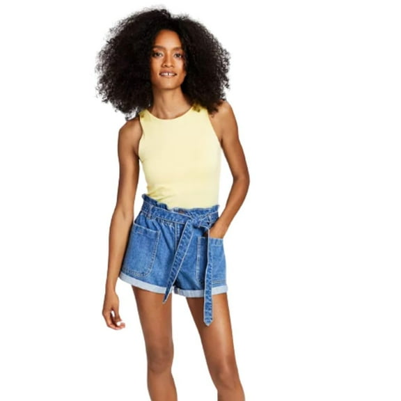 Now This Womens Paperbag Waist Denim Shorts Zeke 28
