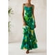 thumbnail image 3 of Vestido largo PRETTYGARDEN 2025 con estampado floral de verano verde XL, 3 of 8
