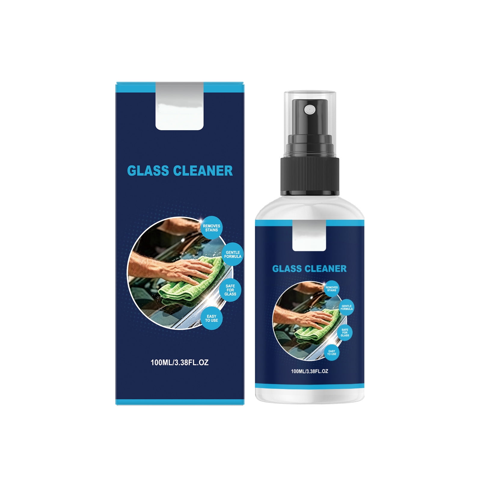 Car Glass Cleaner Spray 100ml Auto Windshield Window Cleaning Agent For Oil Film Water Spot Dirt Removal Streak Free Glass Care Solution For Mirror And Vehicle Surface Maintenance