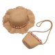thumbnail image 1 of 52-54 cm circunferencia del sombrero protector solar de verano para niños sombrero para el sol sombrero de paja de encaje conjunto de sombrero para el sol y bolsa de paja, caqui, 1 of 5