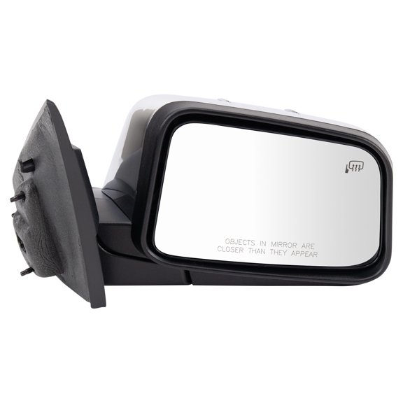 TRQ Passenger Side Power Heated Mirror Chrome Cover Textured Black Housing Fits 2007 Lincoln MKX FO1321475