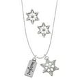 thumbnail image 1 of Delight Jewelry Silvertone Imagine Silver tone Snowflake Charm Necklace and Stud Earrings, 1 of 4