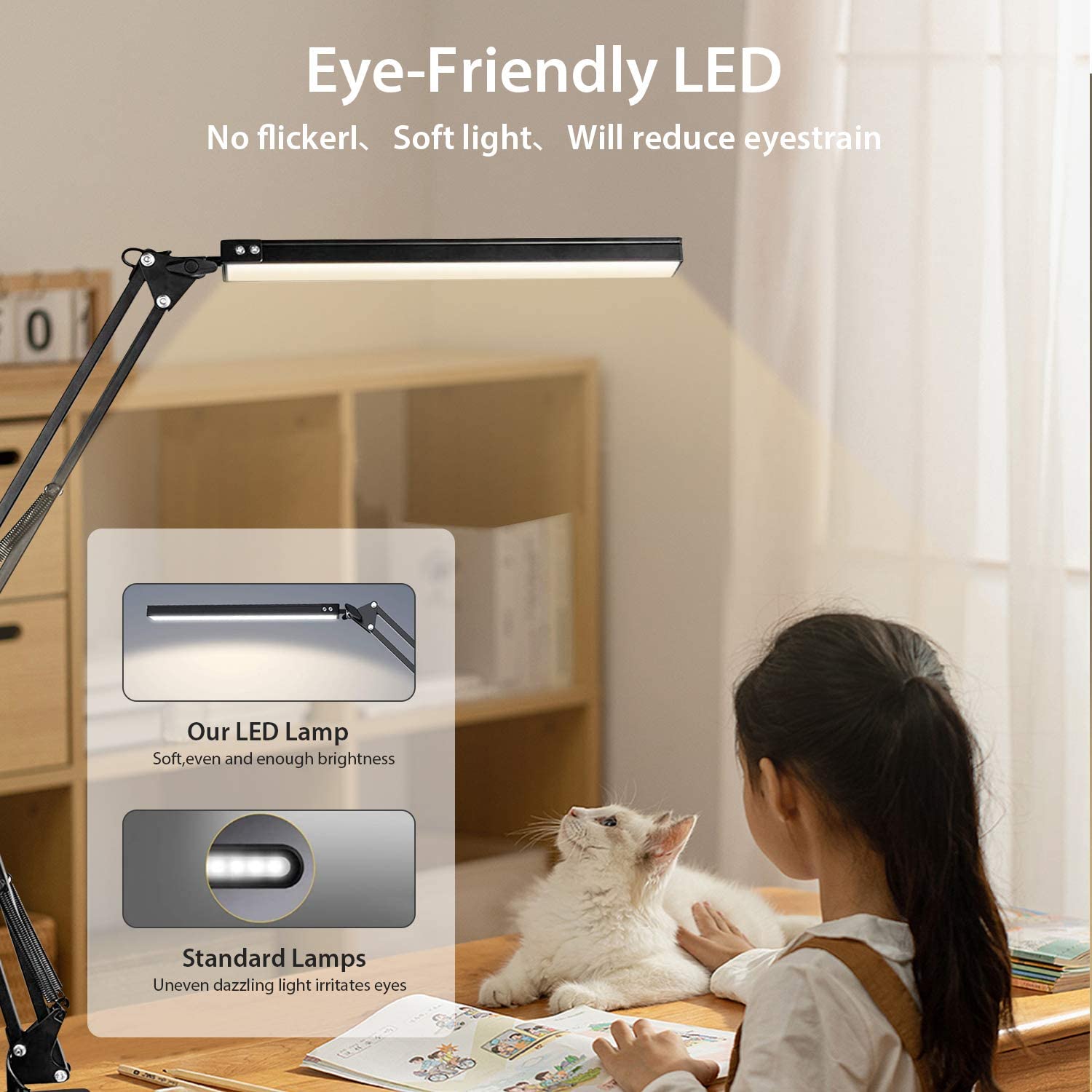 Rirool LED Desk Lamp with Clamp, Black photo 5