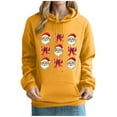 thumbnail image 2 of PNTUTB Women's Christmas Cute Printed Off Shoulder Pocket Long Sleeved Hooded Drawstring Pullover Casual Loose Sweatshirt, 2 of 6