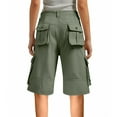 thumbnail image 4 of BiZtdJrK Knee Length Cargo Shorts for Women Straight Fit Jogger Hiking Outdoor Shorts Lightweight Solid Work Shorts with Multi Pockets Army Green XXXXL, 4 of 8