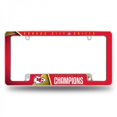 thumbnail image 1 of Kansas City Chiefs Super Bowl Champs All Over Chrome License Plate Frame, 1 of 1