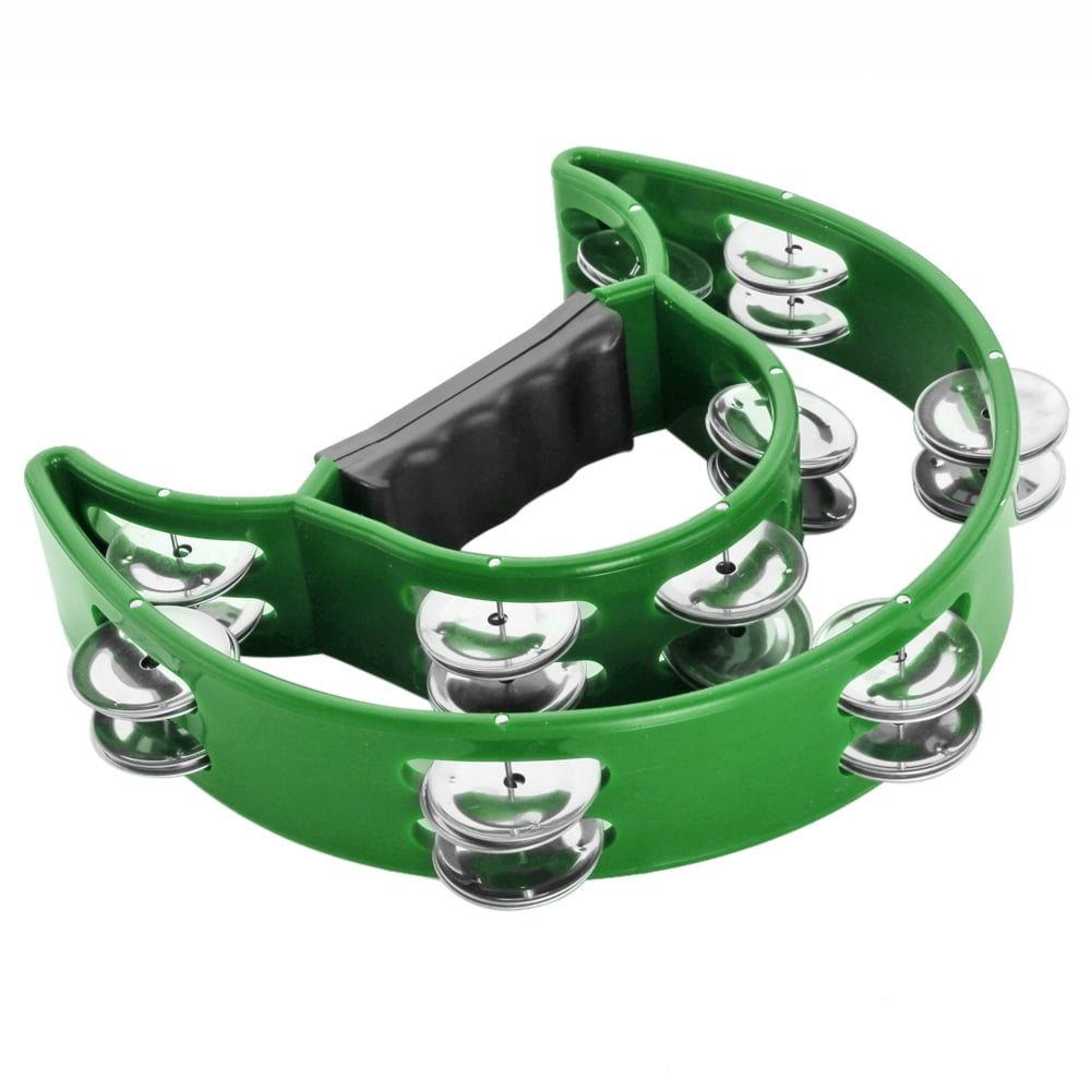 Flexzion Half Moon Musical Tambourine Double Row Metal Jingles