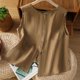 thumbnail image 1 of mfyjkho Camisetas Sin Mangas Para Mujer, Camisa Informal De Color Liso Con Botones Y Cuello Redondo Para Mujer Tops Para Mujer L, 1 of 4