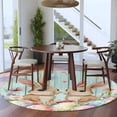 thumbnail image 4 of Easter Round Rug 7ft Washable Circle Rugs Non Slip Spring Rabbit Colorful Eggs Flowers Wooden Grain Large Area Rug Indoor Floor Carpet for Bedroom Kitchen Living Room Home Office Dining Room Nursery, 4 of 8