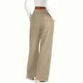 thumbnail image 5 of Women's Wide Leg Jeans High Waisted Straight Leg Stretchy Baggy Denim Pants with Pockets Khaki S, 5 of 7