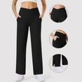 thumbnail image 4 of biudgviw Yoga Pants for Women Crossover Pull on Comfortable Business Casual Work Pants with Pockets Stretch Jogger Workout Bottoms, 4 of 7