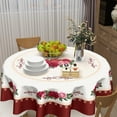 thumbnail image 6 of Vintage Floral Round Tablecloth 60 Inch Valentines Day Tablecloth Red White Elegant Rose Flower Table Cloth Mothers Day Farmhouse Washable Polyester Table Cover For Kitchen Dining Room Party Decor, 6 of 6
