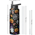 thumbnail image 3 of 40 OZ Halloween Water Bottle With Straws Double Walled Vacuum Insulated Sports Bottle Witch Pumpkin Travel Thermal Cup Leak Proof Stainless Steel Tumbler Autumn Gift, 3 of 6