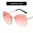 thumbnail image 1 of Luxury Brand Design Vintage Rimless Rhinestone Sunglasses Women Men Fashion Sun Glasses Oversized Sunscreen Shades, 1 of 5