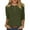 Army Green 3/4 Sleeve Tshirts, variant on Htigea Women's Buttons Henley Shirts Solid 3/4 Sleeve Crew Neck Tshirts Casual Comfy Daily Tees Loose Fit Pullover Tunic Top Army Green,3XL