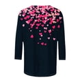 thumbnail image 5 of Htigea Valentines Day Shirts Womens Love Heart Graphic Tees Shirt Crew Neck 3/4 Sleeve T-Shirts Casual Loose Fit Tunic Tops 02#Multicolor,XXXL, 5 of 5
