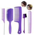 thumbnail image 3 of 1 juego de peines para cabello natural, largo, grueso y , cabello húmedo Púrpura Zulema Cepillo de peine de pelo hueco, 3 of 6