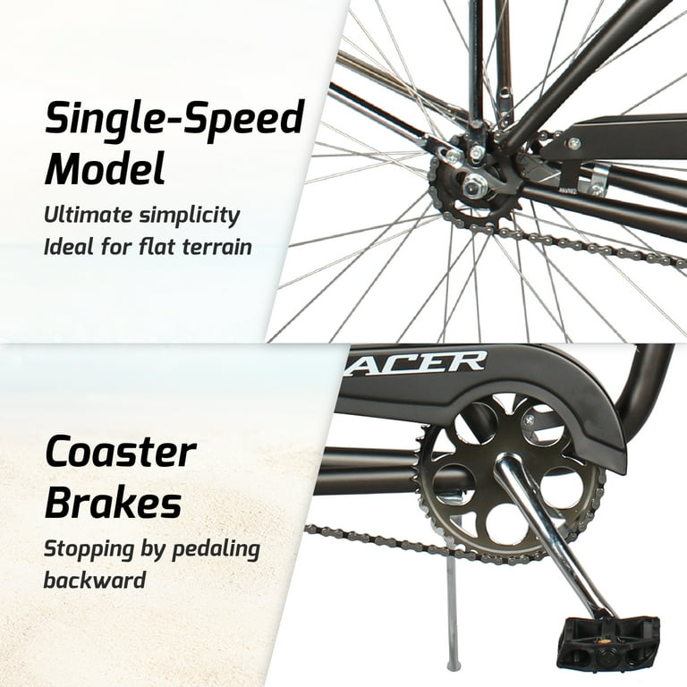 Tracer Taha 26 Inch Beach Cruiser Bikes Single Speed with