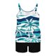 thumbnail image 5 of Tankini de playa deportivo con estampado de moda para mujer, tirantes finos ajustables, traje de baño de dos piezas con abertura y shorts de baño con bolsillo, traje de baño de poliéster para mujer., 5 of 5
