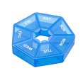 thumbnail image 2 of Matsuzay Paquete de 2 pastilleros, 7 rejillas de almacenamiento, pastillas diarias, tableta, dispensador de dulces, caja organizadora portátil de viaje Almacenamiento y organización del hogar Azul Matsuzay HA003873-02, 2 of 6